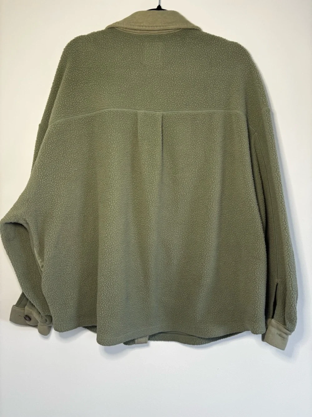 SO Olive Green Fleece Button-Down Shacket - Picture 2 of 3